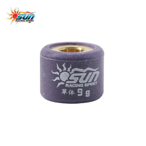 ลูกกลิ้ง CVT SUN RACING ขนาด 15x12 มม. 9 กรัม สำหรับ MIO 100 ผลิตในไต้หวัน แกนทองเหลือง ชุดลูกกลิ้งวาเรียเตอร์ 6 ชิ้น - Product Image 2