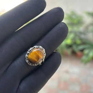 <b>Tiger</b> <b>Eye</b> Gemstone Natural Gemstone Handmade <b>Ring</b> Simple Solid 925 Sterling Silver Jewelry Sterling Silver 925 Stamped <b>Ring</b> - Product Image 3