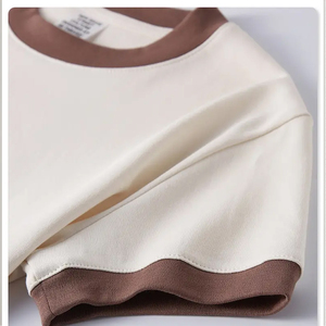 T-shirt Ringer en Coton Premium pour Homme, Vintage, à Bordures Contrastées, Manches Courtes, Décontracté, Streetwear, Vente en Gros - Product Image 4