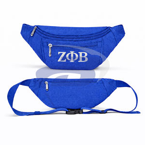 Riñonera Zeta Phi Beta Sorority con Patrón de Letras ZPB, Cierre de Cremallera, Impermeable, Unisex, Bolsa de Cintura Cruzada - Product Image 3