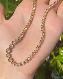 Collar de tenis de oro macizo de 14k con diamantes cultivados en laboratorio, 3 quilates, engaste de bisel, graduado, 17 pulgadas, gargantilla, fabricante Riviera, venta al por mayor - Product Image 4
