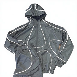 2026 Custom Men Hooded Two-Piece Winter Windbreaker Full-Length Jacket <b>Tracksuit</b> Sets Plus Size Reversible Eco-Friendly Organic - Product Image 1