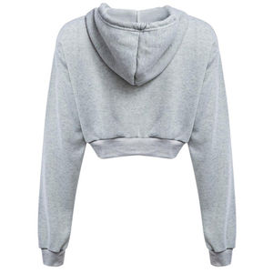 Solid Color Crop Top Wholesale <b>Hoodie</b> Women Sleeve Hoodies Crop Top for Girls Autumn <b>Thin</b> Hooded Cropped Pullover Women's - Product Image 2