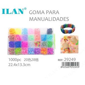 Gomma per Lavoretti Creativi 1000pz 20 Colori 28 Griglie 22.4x13.3cm - Product Image 1