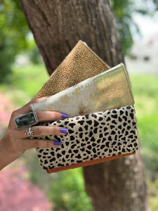 Nuevo pelo con estampado de animales hecho a mano Real en cuero genuino bolso de mano para mujer elegante colorido multiuso monedero ATM titular carteras de moda - Product Image 3