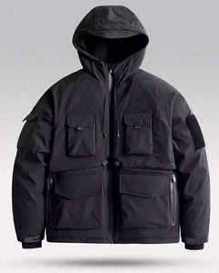 Men's Techwear <b>Jacket</b> Tactical Multi-Pocket Cargo Streetwear <b>Waterproof</b> Windbreaker Urban Hooded Cyberpunk Utility Outerwear - Product Image 2