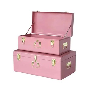 Green Color Elegant Style Metal Trunk <b>Treasure</b> <b>Chest</b> Set - Product Image 2