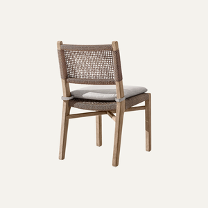 Silla de Jardín de Madera para Exteriores con Respaldo Tejido y Cojín – Muebles Modernos para Patio - Product Image 3