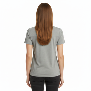 Womens <b>Polyester</b> Cotton Casual T <b>Shirt</b> Breathable Combed Stretch Short Sleeve O Neck Street Style Tee With custom logo - Product Image 2