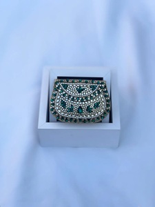 Stylish Kundan work mini <b>clutch</b> with fine <b>embellishments</b>, ideal for weddings metal <b>clutch</b> purse bag - Product Image 2
