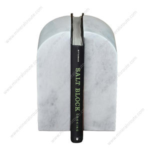 Porte-livres en marbre naturel blanc de forme irrégulière au design moderne, gravé, décoration de table, cadeau, décoration de la maison - Product Image 5