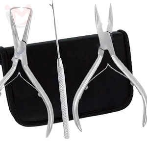 Stainless Steel Hair Extension <b>Pliers</b> <b>Sets</b> Kit Hook Needle Professional Wholesale Hair Extensions Tools Custom IMANS ENTERPRISES - Product Image 3