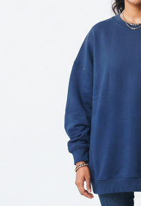Sudadera Oversize de Cuello Redondo para Mujer, Informal, 100% Algodón Polar, Ajuste Holgado, Hombros Caídos, Transpirable, Tejido de Punto - Product Image 4