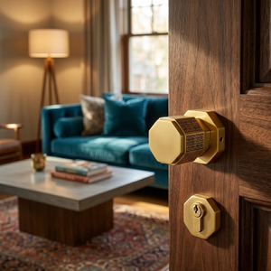 Premium Modern Geometric Door Knob | Stainless Steel Mortise <b>Handle</b> Set PVD Gold Rose Gold Graphite Black Finish Designer Door - Product Image 3