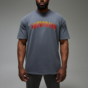 เสื้อยืดแขนสั้นสีเทาสำหรับผู้ชาย YOURBRAND ทรงหลวม คอกลม ผ้าฝ้ายเจอร์ซีย์ 100%  แบบเรียบง่าย เป็นมิตรกับสิ่งแวดล้อม แห้งเร็ว สไตล์ลำลอง - Product Image 1