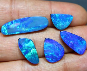 Australian Opal Doublet Cabochon Blue Fire Natural Opal Loose Gemstone for Jewelry Making - Product Image 1
