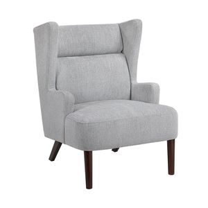 Poltrona Moderna Grigia con Schienale Alto, Rivestimento in Ciniglia e Struttura in Compensato per Arredamento Soggiorno - Product Image 2