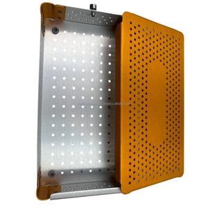 Medtrust Surgical Aluminum Surgical Sterilization Tray Box Gold Coated <b>Instrument</b> Sterilization Case Medical Storage Box - Product Image 2