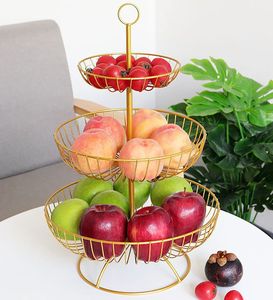 Support pour panier à fruits, panier à fruits à 3 niveaux, panier à fruits à 2 niveaux, panier à fruits en métal, panier à fruits doré, support à fruits pour cuisine - Product Image 1