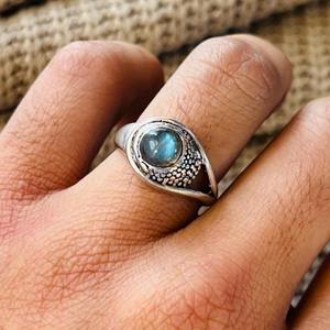 Vintage Labradorite Brass Gemstone <b>Ring</b> Silver Plated Bohemian <b>Statement</b> Tribal Wholesale <b>Ring</b> Women - Product Image 5