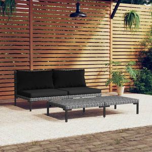Ensemble de salon de jardin gris foncé - Product Image 1