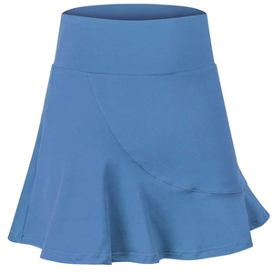 Jupe plissée taille haute pour femme, qualité supérieure, couleur unie, respirante, style sportif, en tissu tissé bleu, toutes saisons, vente en gros - Product Image 1