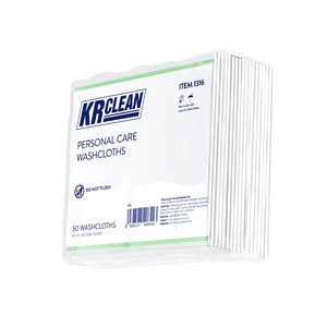 ผ้าเช็ดทำความสะอาดสำหรับผู้หญิงแบบใช้แล้วทิ้ง Krclean ซุปเปอร์ซึมซับ เนื้อนุ่ม ไม่ถักทอ ขนาด 30.5x33 ซม. ชำระล้างได้ด้วยน้ำ สำหรับผู้ใหญ่ บรรจุภัณฑ์แบบแพ็คใหญ่ - Product Image 1