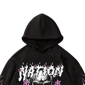 Custom Oversized Graphic Hoodie New Design Cotton Fleece Streetwear Pullover Hooded Sweatshirt Bulk Wholesale OEM - Product Image 4