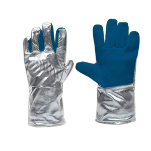 Gants de sécurité blancs en Para-Aramide aluminisé haute résistance au feu, paume intégrale en coton, protection lourde pour le soudage, surface lisse - Product Image 2