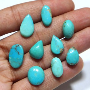 Turquoise naturelle d'Arizona, cabochon de haute qualité, pierre précieuse en vrac pour la fabrication de bijoux, turquoise en gros - Product Image 1