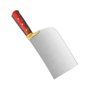 Cuchillos de cocina tipo cuchillo de carnicero Silver Blades con mango remachado en rojo, verde y negro y pomo dorado para cortar, rebanar y preparar verduras - Product Image 5