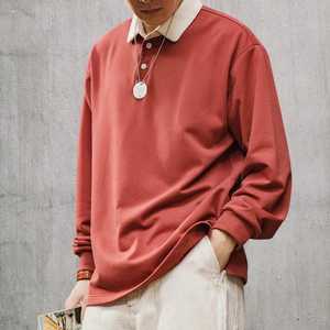 Polo de manga larga para hombre – Sudadera informal estilo vintage minimalista - Product Image 2