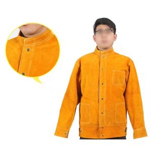 Veste de soudage pour hommes Veste de sécurité en cuir de vachette fendu de meilleure qualité Veste de soudage confortable en cuir robuste - Product Image 1