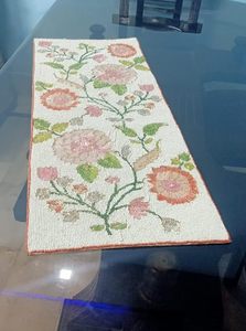 Embroidered Floral Table <b>Runner</b> Cotton Classic Style Home Decor <b>Washable</b> Hand Wash - Product Image 5