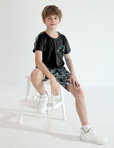 Fashion Men Summer Casual Terry Fabric T-Shirt Shorts <b>Set</b> Quick Dry Breathable Cotton/Polyester Customized Colors Custom Size - Product Image 2
