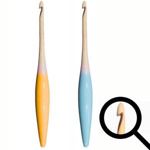 Juego de ganchos de ganchillo de madera de colores ergonómico de 3,5mm y 4mm, venta al por mayor, gran oferta, agujas de tejer, juego de costura personalizado de resina con mango suave - Product Image 3