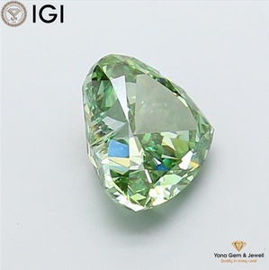 Diamant de laboratoire CVD de 3,00 carats, couleur vert vif fantaisie, clarté VVS2, avec certificat IGI, taille cœur, pour conception de bague solitaire - Product Image 5
