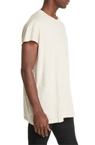 เสื้อยืดสตรีทแวร์แขนสั้น,เสื้อทีเชิ๊ตเสื้อยืดป้ายแบบกำหนดเองพิมพ์ลาย OEM ทรงหลวมลำลองสีขาวไม่มีความสุข - Product Image 3