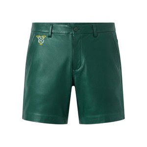 Shorts en cuir pour homme, style streetwear, confortables et respirants, avec ceinture élastique à la taille moyenne - Product Image 1