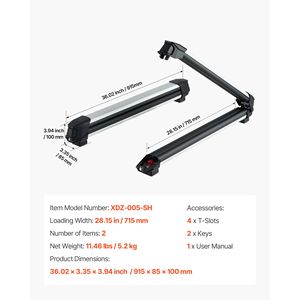 Portasci e Portasnowboard in Alluminio per Tetto Auto, per 6 Sci e 4 Snowboard, Bloccabile, 2 Pezzi - Product Image 4