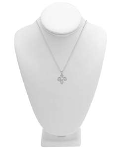 Collana pendente con Fleur-de-Lis 18 "di diamanti (1/10 ct. T. w.) in argento Sterling | Macacy's - Product Image 2