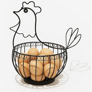 Cesta para Huevos de Alambre Metálico Estilo Rústico con Asa Ajustable, Ecológica, Tamaños S/M/L, Organizador Decorativo para Cocina - Product Image 2