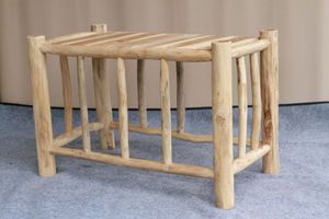 Mesa de Centro Rectangular Mario de Madera de Teca Sólida, No Plegable, Acabado Lijado, para Uso en Exteriores, 90x50x60 cm - Product Image 3