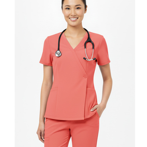 Conjunto de Uniformes Médicos Unisex de Spandex/Algodón, Blusa con Broches Laterales y Pantalones a Juego, Uniforme Profesional para Enfermeras y Hospitales - Product Image 1