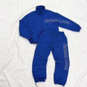 Custom Men's Winter Hooded Solid Tracksuit Windbreaker Set Spandex/Cotton Suit Jacket and <b>Track</b> <b>Pants</b> - Product Image 4