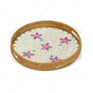 Trend-Driven Design Food Dining Rattan Trays Decor Capiz Shell Tray <b>Kitchen</b> <b>Pantry</b> Holder - Product Image 3