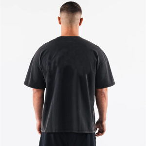 Camiseta de Lujo para Hombre, 100% Algodón, Oversize, con Logotipo Personalizado, Corte Cuadrado, Secado Rápido, Cuello Redondo, Rib, Largo, Diseño Liso - Product Image 4