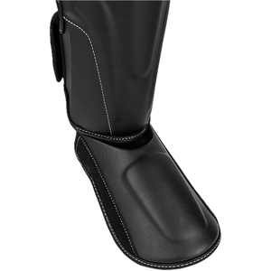 Espinilleras de Cuero Vacuno Negro para Hombre, para Entrenamiento de MMA, Boxeo y Muay Thai, con Función de Protección - Product Image 3