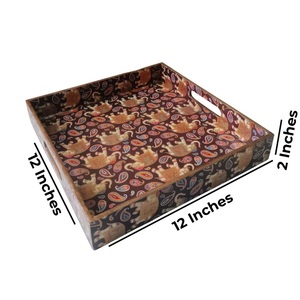 Plateau en bois imprimé artisanal, prix abordable, design unique, plateau imprimé en MDF fait main, excellente qualité, vente directe d'usine - Product Image 4