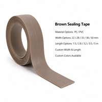 Bande d'étanchéité marron en PVC pour douche, 35 mm x 3,2 m, bande de calfeutrage anti-moisissure pour bord mural et évier
